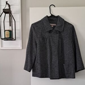 Croft & Barrow Black and White Textured Coat